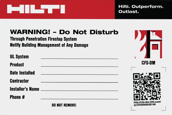 Identification plate QR US