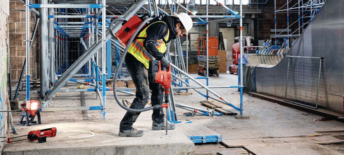Rebar drilling application using TE 60-22 and VC 10-22 (HNA)